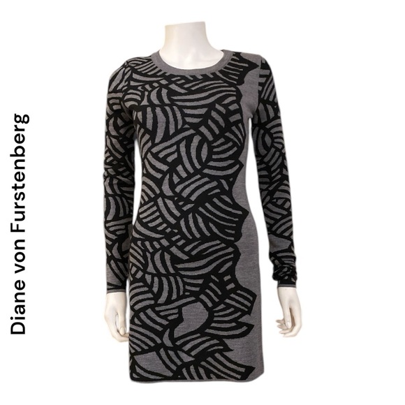 Diane von Fursenberg Mini Wool Dress  Size S - Picture 2 of 8